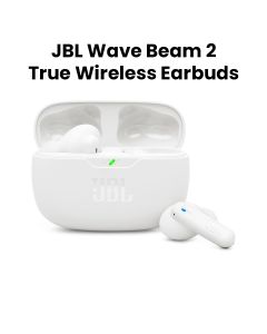 JBL Wave Beam 2 True Wireless Bluetooth 5.3, Active Noise Cancellation Earbuds With Deep Bass Sound - White - WAVEBEAM2