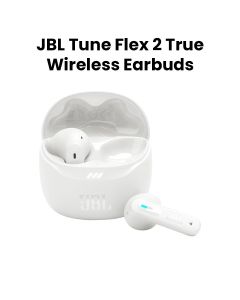 JBL Tune Flex True Wireless Noise Cancelling Earbuds, 12mm Driver, IP54 Dust And Water Resistant - White - TUNEFLEX