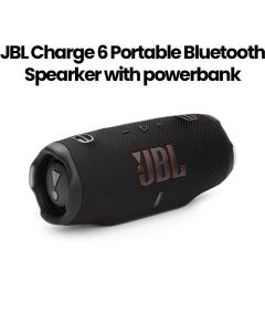 JBL Charge 6 Portable Waterproof And Drop-Proof Bluetooth Speaker With Powerbank, Durable Design Perfect For Outdoor And Indoor Use - Black - JBLCHARGE6BLK