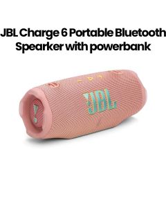 JBL Charge 6 Portable Waterproof And Drop-Proof Bluetooth Speaker With Powerbank, Durable Design Perfect For Outdoor And Indoor Use - Pink - JBLCHARGE6PIK