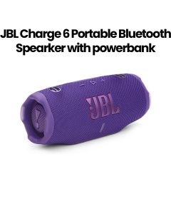 JBL Charge 6 Portable Waterproof And Drop-Proof Bluetooth Speaker With Powerbank, Durable Design Perfect For Outdoor And Indoor Use - Purple - JBLCHARGE6PUR