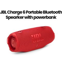 JBL Charge 6 Portable Waterproof And Drop-Proof Bluetooth Speaker With Powerbank, Durable Design Perfect For Outdoor And Indoor Use - Red - JBLCHARGE6RED