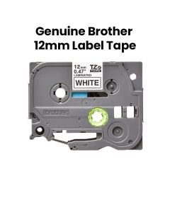 Brother Black On White Laminated Label Tape 12mm, Compatible With Multiple Brother Label Printers - White - TZe-231
