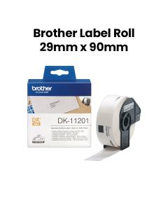 Brother Standard Address Label Roll, Time-Saving Design, Clean Professional Finish, Reliable Performance - Black On White - DK-11201