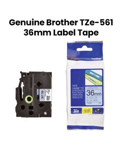 Brother Black On Blue Label Tape For Bold 36mm, Durable Labeling, Waterproof, Fade-resistant, Ideal For Industrial, Office - Blue - TZe-561