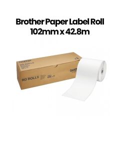 Brother Continuous Paper Label Roll 102mm x 42.8m, Direct Thermal Printing, Custom Length Labels, Reduces Waste - White - RD-S01C2