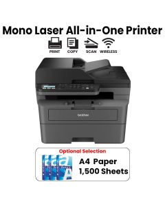 Brother Compact 4-In-1 Monochrome Multi-Function Centre Laser Printer, Up to 34 ppm, Hi-Speed USB, Wired & Wireless Connectivity - Black - MFC-L2805DW