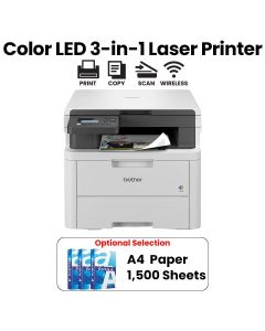 Brother All-in-One Color Laser Printer, Compact Design, Cost-Effective Printing, User-Friendly Touchscreen, ADF Support - White - DCP-L3520CDW
