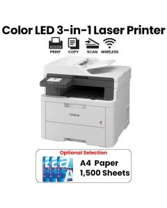 Brother 3-In-1 Color LED Laser Printer, Compact Design, Cost-Effective Printing, User-Friendly Touchscreen, ADF Support - White - DCP-L3560CDW