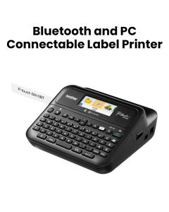 Brother Desktop PC And Bluetooth Wireless Connectable Label Printer, Auto Cut Function, Full-Colour LCD Screen With Backlight - Black - PT-D610BT