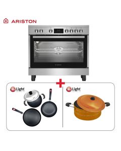 Ariston 90 × 60 cm Free Standing Vitro Ceramic Electric Cooker | ARR9 EV830207 XME | (301005000000392 + 301005000000365)