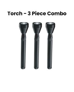 Mr. Light Rechargeable Infinity Magic LED Flashlight Torch Combo 3 Pieces, IPX4/IPX5 Water Resistance, LED Battery Indicator - Black - MR8331