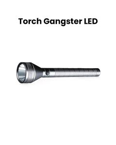 Mr. Light Rechargeable Gangster LED Flashlight Torch, USB Charging Function, 2200 Meter Beam Distance - Silver - MR230