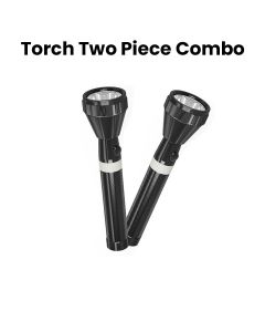Mr. Light LED Rechargeable Flashlight Torch Combo 2 Pieces, 2000mAh Li-Ion Battery, 1300 Meter Beam Coverage - Black - MR2011