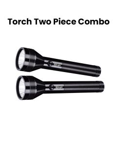 Mr. Light Rechargeable Flashlight Torch Combo 2 Pieces, High Power LED, Compact Lightweight Design - Black - Z5