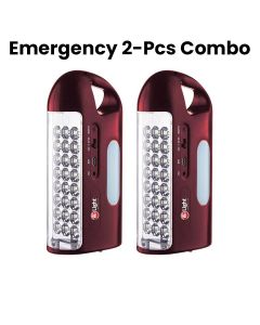 Mr. Light Emergency Light Combo 2 Pieces, Multiple Bright Led Bulbs, Portable Design, USB Charging Capability - Black - MR 670