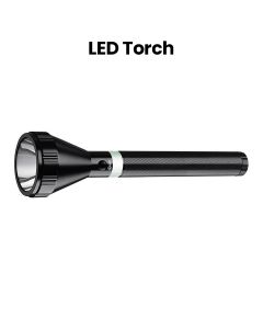 Mr. Light Rechargeable Commander LED Plus Flashlight Torch, Overcharge And Discharge Protection, Long Beam Range, Rechargeable Battery - Black - MRRX7IN