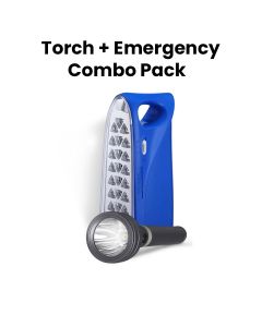 Mr. Light Combo Pack Torch + Emergency Light, 700 Lumens Brightness, High, Low And Strobe Modes - Blue/Black - MR 63
