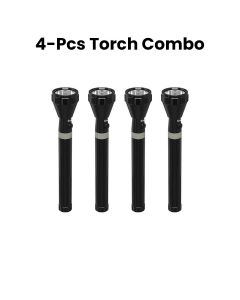 Mr. Light Torch Combo 4 Pieces, 300 Lumens Brightness, Durable Switch And Unbreakable Lens - Black - MR 3020