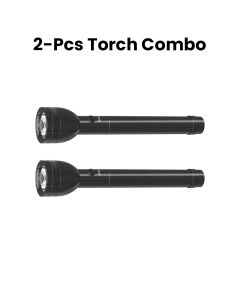 Mr. Light Torch Combo 2 Pieces, 300 Lumens Brightness, 1900mAh Ni-CD Battery, Rechargeable Design - Black - MR 3021