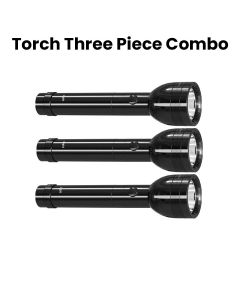 Mr. Light LED Torch Combo 3 Pieces, Rechargeable LED Flashlight, 300 Lumens Bright LED Illumination - Black - MR2014
