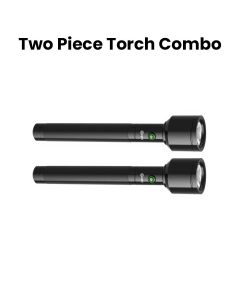 Mr. Light Rechargeable LED Flashlight Torch Combo 2 Pieces, Type-C Fast Charging, 1800 Meter Long Range Beam, 450 Lumens Output - Black - MRGD3003