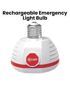 Mr. Light Rechargeable Emergency LED Light Bulb, 1200mAh Battery, Universal Holder Compatibility, Energy-Efficient Lighting Performance - Red/White - MRGJ 9090