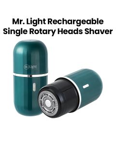 Mr. Light Single Rotary Head Shaver, Compact Travel-Friendly Design, Easy One-Button Operation - Green - MR 6047