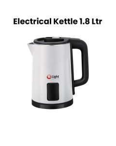 Mr. Light Electric Kettle 1.8L, Stainless Steel Finish, Heat Resistant Handle, 2200W Fast Boiling - White/Black - MR 2614