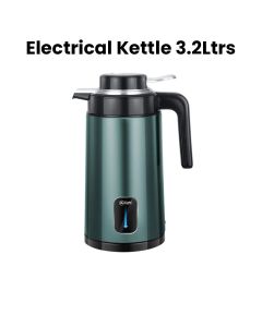 Mr. Light Electric Kettle 3.2L, Stainless Steel Finish, Heat Resistant Handle, 2200W Fast Boiling - Green - MR 2617