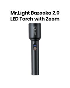 Mr. Light Bazooka 2.0 LED Torch 5W, Upto 1500 Lumens Brightness, Upto 120 Mins Working, Zooming Torch - Black