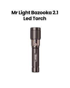 Mr. Light Bazooka 2.1 LED Torch, 1500 Lumens Brightness, 1500 Meters Beam Range, Telescopic Zoom - Black