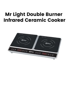 Mr. Light Double Burner Infrared Ceramic Cooker, Fast And Efficient Cooking, Touch Control - Black/Silver - MR1905