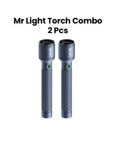 Mr. Light Zoom 3SC Torch Combo 2 Pieces, Rechargeable Lithium-Ion Batteries, USB-C Charging Port, Lightweight Aluminum Alloy Design - Black - MRGD3X02