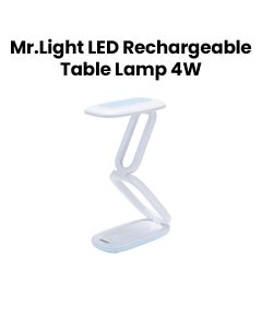 Mr. Light LED Rechargeable Table Lamp 4W, Touch Control And Stepless Dimming, Rechargeable Battery, Portable And Foldable - White - MR6600