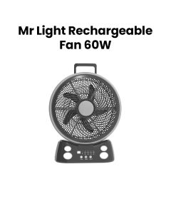 Mr. Light Rechargeable Fan 14 Inch, AC/DC operation With Large Battery, Built For Heavy-Duty or Frequent Use, 12V 7Ah Lead-Acid Battery - White - MR F800
