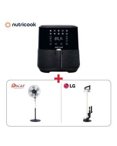 Nutricook Rapid Air Fryer + LG CordZero A9 Slim Stick Vacuum Cleaner + Oscar Stand Fan With Remote