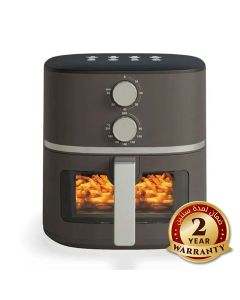Nutricook Air Fryer Essentials Vision Manual Control, Hot Air Cooker with Viewing Window for Low-Oil Meals, Frying Baking Roasting | NC-AFE152M