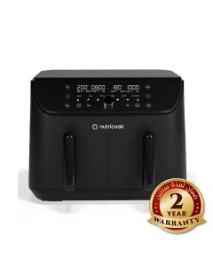 Nutricook Air Fryer Duo 2 Vision 8.5L Digital Air Fryer – Dual Basket Cooking, Visible Cooking Window, Rapid Hot Air Oil-Free Frying | NC-AFD185V