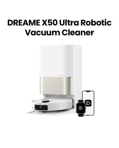 Dreame X50 Ultra Robot Vacuum Cleaner, Liftable Side Brush, Extendable Side Brush, Mop Extend, Mop Removal, Auto Mop Cleaning - White - RLX85CE4