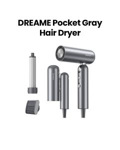 Dreame Pocket Hair Dryer, Compact And Convenient, Fast Drying With High Speed Motor, Low Noise Drying, Negative Ions - Grey - AHD51