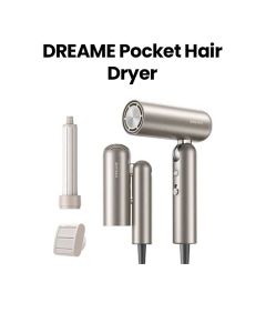 Dreame Pocket Hair Dryer, Compact And Convenient, Fast Drying With High Speed Motor, Low Noise Drying, Negative Ions - Gold - AHD51