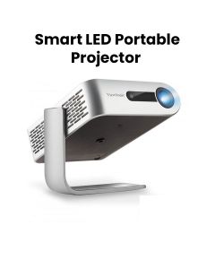 ViewSonic Portable Smart LED Projector With Harman Kardon Speakers, Smart LED Technology, Wireless Connectivity, Multiple Input Options - Silver/Black - M1+_G2