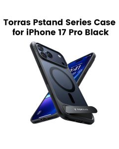 Torras Pstand Series Case For iPhone 17 Pro, Powerful Magnetic Attachment, Secure Grip, 4X Military-Grade Protection - Black - X00FX2563