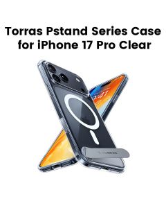 Torras Pstand Series Case For iPhone 17 Pro, Powerful Magnetic Attachment, Secure Grip, 4X Military-Grade Protection - Clear - X00FX2566