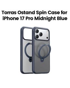 Torras Ostand Spin Series Case For iPhone 17 Pro, Strong Magnetic Hold, Ostand Q3 Rotating Stand - Midnight Blue - X00FX2578