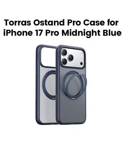 Torras Ostand Pro Series Mobile Case For iPhone 17 Pro, 360° Rotating Stand, 18N Powerful Magnetic Hold - Midnight Blue - X00FX2588