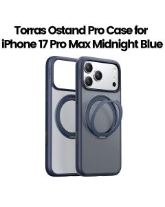 Torras Ostand Pro Series Case For Apple iPhone 17 Pro Max, 18N Powerful Magnetic Hold, 360° Pivot Rotation Stand - Midnight Blue - X00FX2589