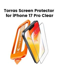 Torras Install Master Series Screen Protector For iPhone 17 Pro, 9H+ Ultimate Protection, 12FT Shatterproof Design - Clear - X00FX2622
