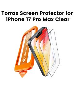 Torras Install Master Series Screen Protector For iPhone 17 Pro Max, 9H+ Ultimate Protection, 12FT Shatterproof Design - Clear - X00FX2623